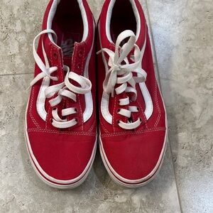 Vans Kids Red and White Sneakers